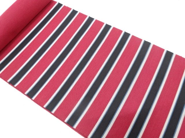 アンティーク　横段模様織り出し　名古屋帯地反物